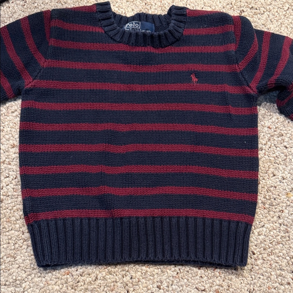Polo by Ralph Lauren Navy and Red Striped Sweater